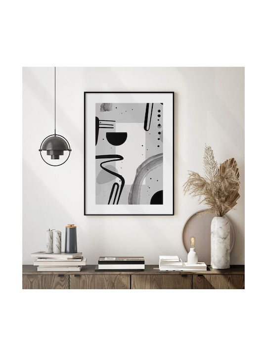 Walls Lines And Dots Frame Wooden black frame 60x90cm