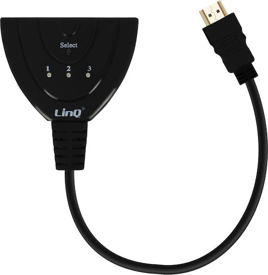 LinQ Μετατροπέας HDMI male σε HDMI 3x female 1τμχ VK-330