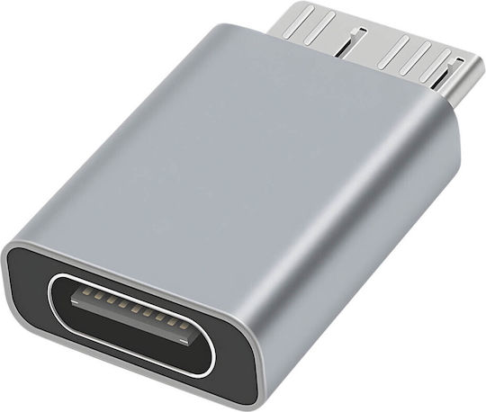 Женски Usb-c към Мъжки Micro B Адаптер за Зареждане и Синхронизация Компактен Сив