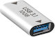 Adaptor USB-C Femelă la USB 3.1 Femelă Transfer Rapid 10Gbps Argintiu