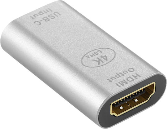 Avizar USB-C Buchse zu HDMI Buchse 4K Kompaktes Design Silber