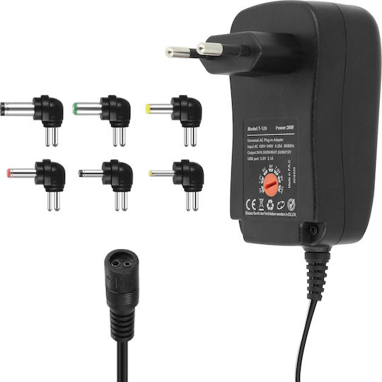 LinQ Universal Φορτιστής Laptop 30W 12V 2.1A και με σετ βυσμάτων