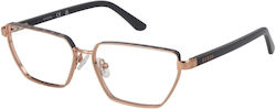 Guess Metal Eyeglass Frame Rose Gold GU50123 028