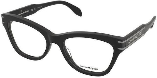 Alexander McQueen Weiblich Kunststoff Brillenrahmen Katzenauge Schwarz AM0401O-001