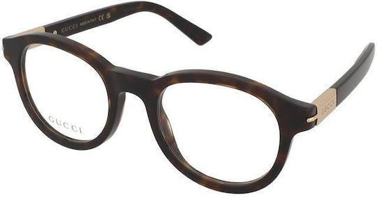 Gucci Women's Acetate Brown Tortoise Prescription Eyeglass Frame GG1503O 002