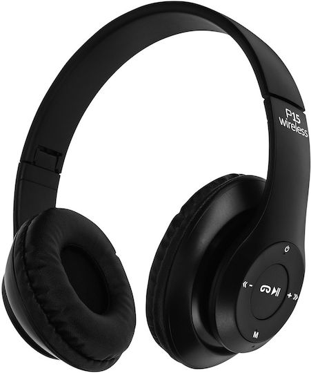 Avizar P15-BK Wireless Wired On Ear Headphones Black