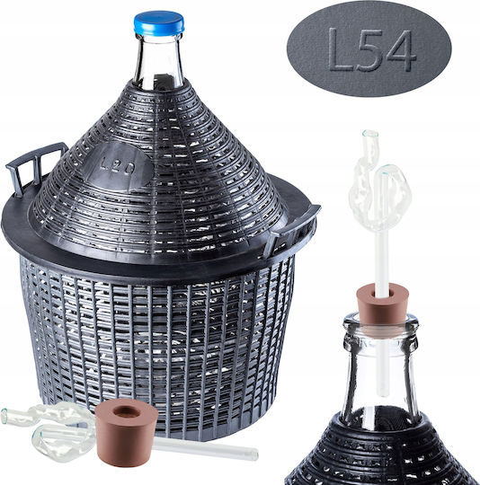 Kadax Wine Carboy 54 Liters Wine Balloon Tube Cork In Basket Set