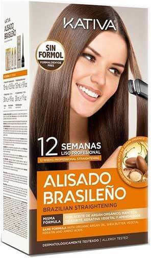 Kativa Alisado Brasileño Profesional Keratin Set for Straightening for Colored Hair with Shampoo, Conditioner and Treatment 4pcs