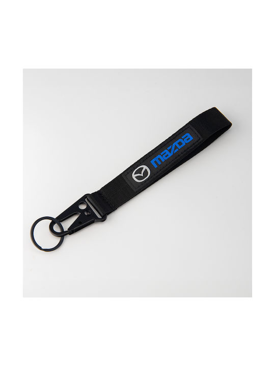 Fabric Keychain Mazda Black Blue