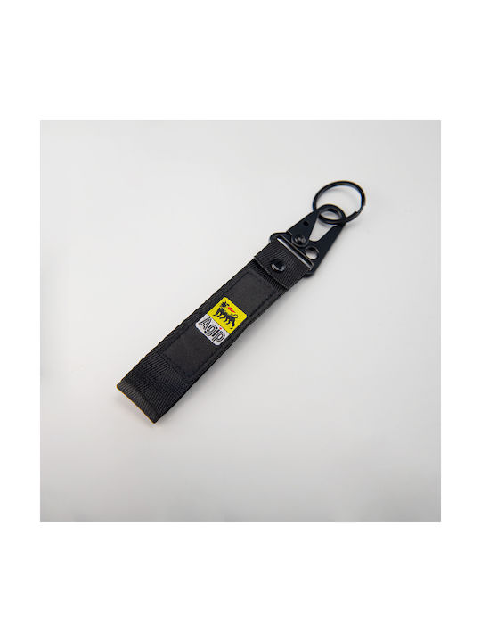 Agip Black Fabric Keychain