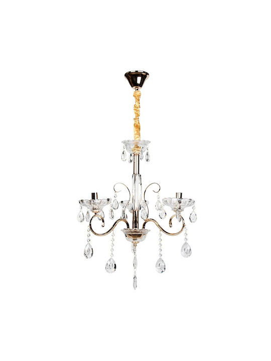 Keskor Chandelier with Crystals 3xE14 Gold 50cm 06082-03