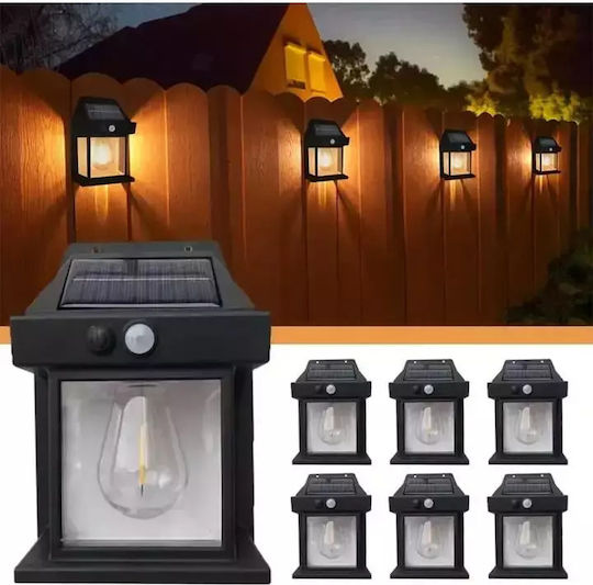 Set of 6 Wall Solar Lights 1W 600lm Natural White 4000K with Motion Sensor and Photocell IP65