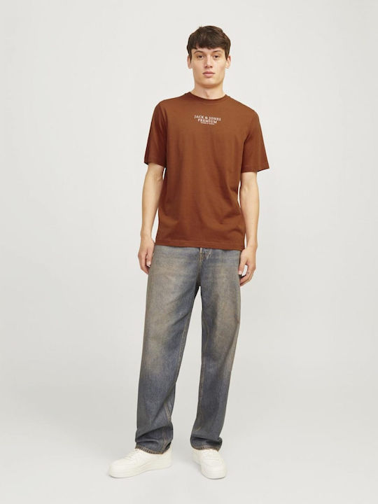 Jack & Jones T-shirt Bărbătesc cu Mânecă Scurtă Orange