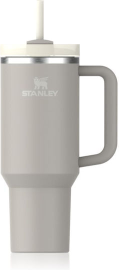 Stanley Quencher H2.O Flowstate Чаша с дръжка Термос Неръждаема стомана Без BPA 1.18lt Ash със сламка и дръжка