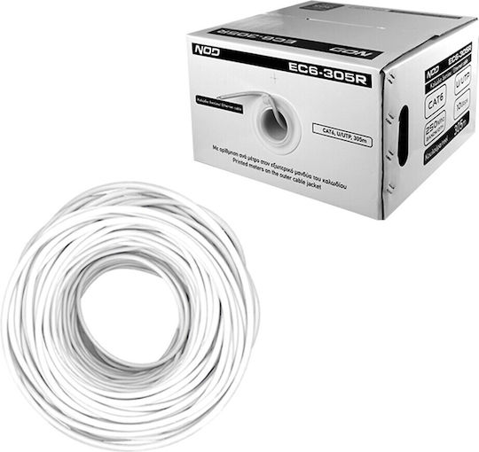 NOD U/UTP Кат.6 (Gigabit) Мрежов Кабел Ethernet Без Конектори 305м Сив