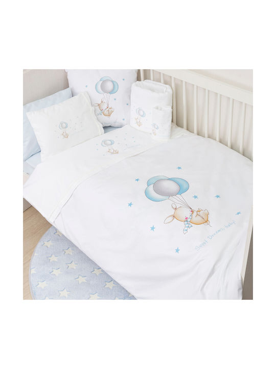 Borea Baby Duvet Cover Sweet Dreams Λευκό-σιέλ 110x140cm