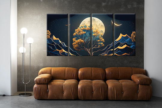 Naklejkomania Vierfache Gemälde auf Leinwand 60x120cm