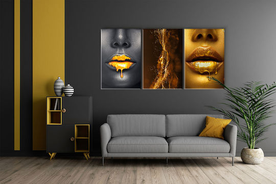 Naklejkomania Τρίπτυχος Πίνακας σε Καμβά 60x120cm