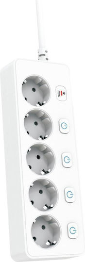 Tu-xin Power Strip with Surge Protection 5 Positions with Cable 2m