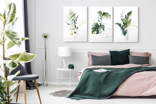Naklejkomania Τρίπτυχος Πίνακας σε Καμβά 60x120cm