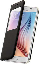 Flip-Buchhülle mit Fenster für Samsung Galaxy S6 – Schwarz Flip-Buchhülle mit Fenster für Samsung Galaxy S6 – Schwarz