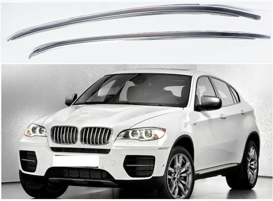 Carner Μπάρες Οροφής Αλουμινίου για BMW X6 2008-2015 για Αυτοκίνητα με Εργοστασιακές Μπάρες (Σετ χωρίς πόδια) Ασημί