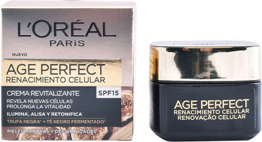 L'Oreal Paris Age Perfect Cell Renew Крем за лице Дневен крем с SPF15 за Хидратация Против стареене и Възстановяване 50ml