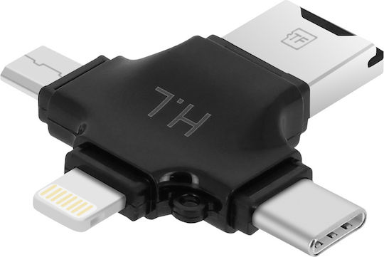 Avizar Card Reader Lightning micro USB Type-C για microSD