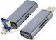 Memory Card Reader SD Micro-SD 2 in 1 Function OTG 480Mbps Linq Gray