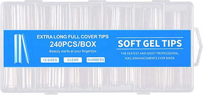 Soft Gel Transparent False Nail Square Tip Transparent 240pcs 10422