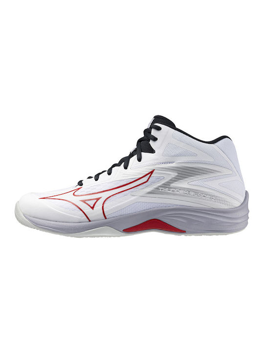 Mizuno Thunder Blade Z Mid Αθλητικά Παπούτσια Βόλεϊ Λευκό / Κόκκινο / Γκρι