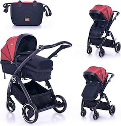 Lorelli Adria Adjustable 2 in 1 Baby Stroller Suitable for Newborn Black & Red 12.20kg