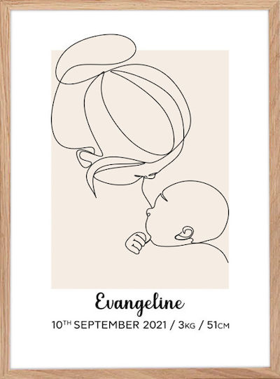 Walls Παιδικό Κάδρο Mom Baby Line από Ξύλο 20x30εκ.
