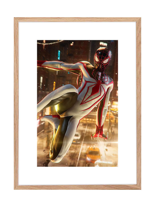 Walls Παιδικό Κάδρο White -suit Spiderman με Λευκή Κορνίζα από Ξύλο 15x20εκ.