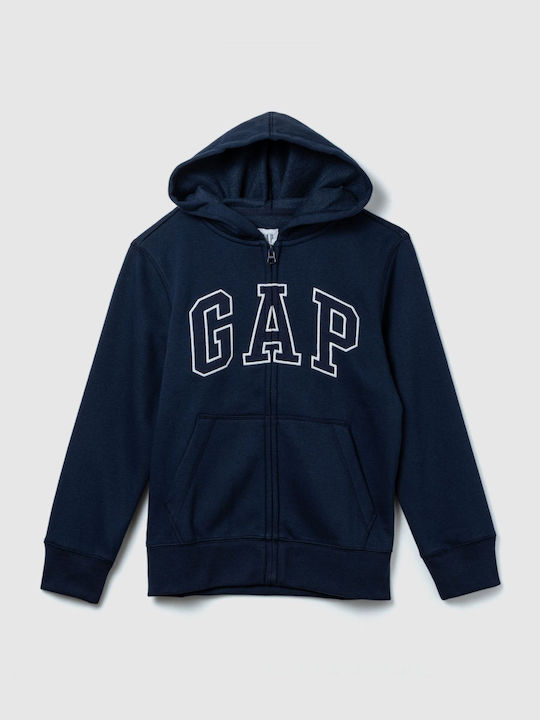 GAP Kids Sweatshirt Cardigan Fleece with Hood Blue