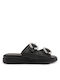 Stefania Women's Flat Sandals in Black Color