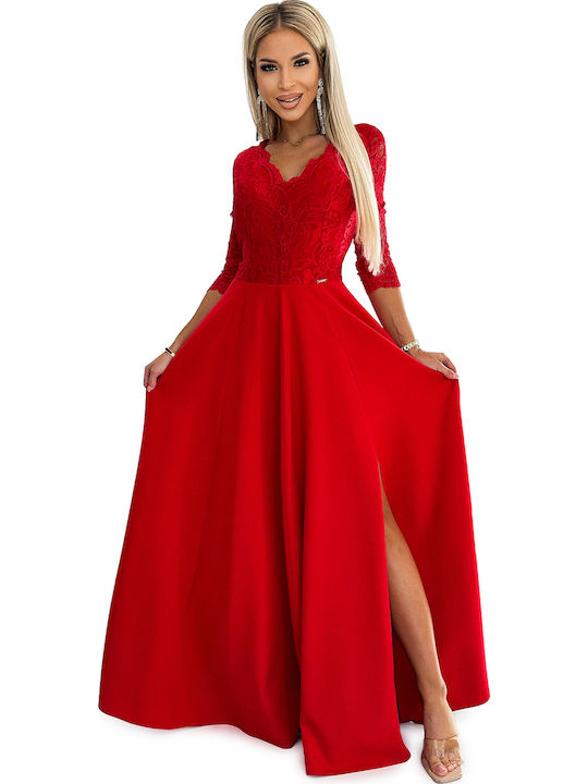 Numoco Maxi Kleid für Hochzeit / Taufe Red