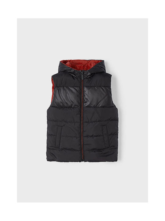 Mayoral Kids Casual Jacket Sleeveless Double Sided with Hood Red