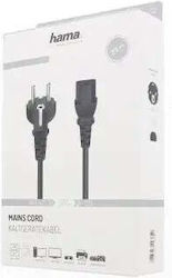 Universal-Netzkabel Hama Schuko 3-polig IEC C13 Buchse 2,5m Schwarz