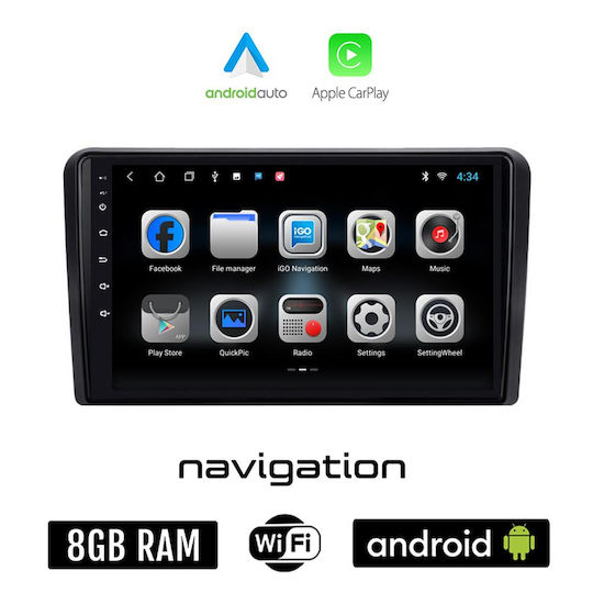 Car Audio System for Citroen C2 2003 2009 (Bluetooth/USB/WiFi/GPS/Apple-Carplay/Android-Auto) with Touch Screen 9"