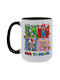 Koupakoupa Back To The School Mario & Friends Mug Ceramic Black 450ml