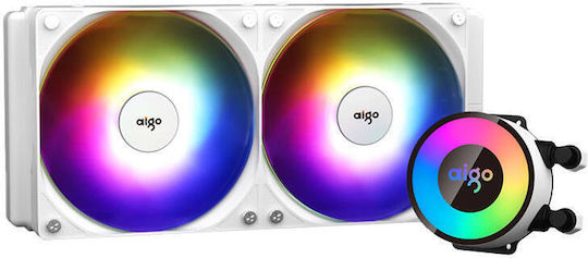 Darkflash AP240 Water Cooling System AIO CPU with 2 120mm Fans and ARGB Lighting White