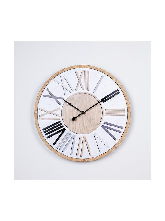 Wall Clock Wooden White Ø50cm