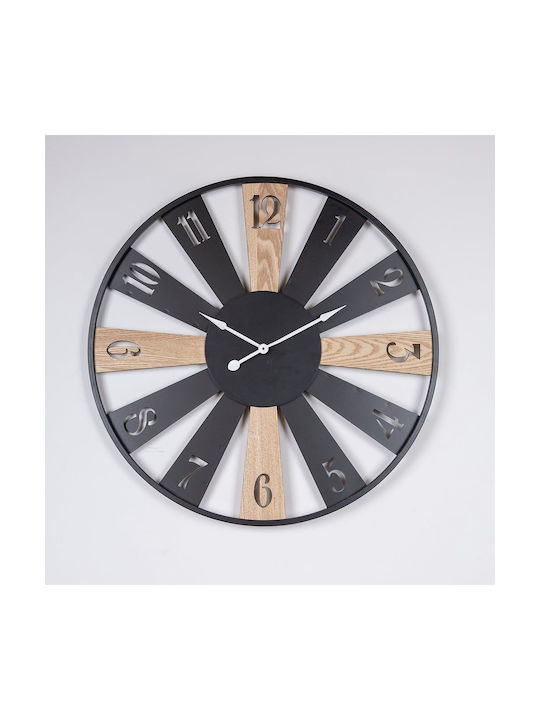 Wall Clock Wooden White Ø60cm