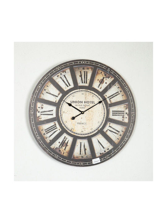 Wall Clock Wooden White Ø58.2cm