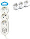 Eurolamp Power Strip 3 Positions with Switch an...
