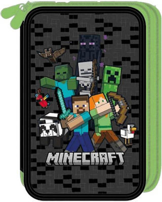 Double Filled Pencil Case Black Minecraft 248331 Graffiti