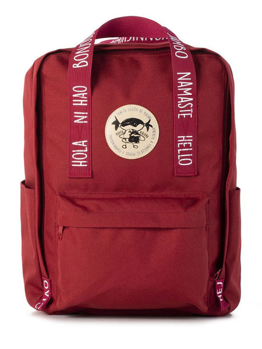Pepita Viajera Roter Rucksack Moodlife Travel Collection Greetings Collection 38,5x27,5x13,5cm