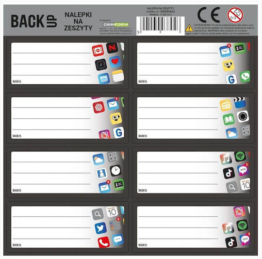 Back Up App Labels 8 Pieces