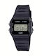 Casio Ψηφιακό Ανδρικό Ρολόι 35mm Χρονογράφος Μπαταρίας με Μαύρο Καουτσούκ Λουράκι